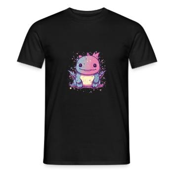 Cute Anime Style Axolotl Kawaii - Men's T-Shirt - black - Front - AI Model Male 178 light (178cm)