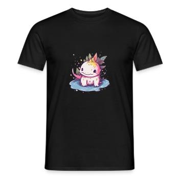 Süßer Anime -Stil Axolotl Kawaii - Männer T-Shirt - Schwarz - Vorne - AI Model Male 178 light (178cm)