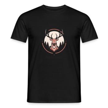 Chasse au cerf Chasse Unique - T-shirt homme - noir - Devant - AI Model Male 178 light (178cm)