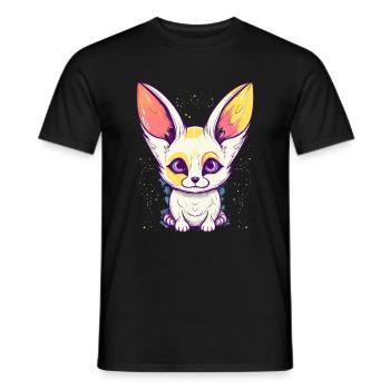 Süßer Anime -Stil Fox Kawaii - Männer T-Shirt - Schwarz - Vorne - AI Model Male 178 light (178cm)