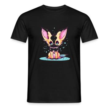 Süßer Anime -Stil Fox Kawaii - Männer T-Shirt - Schwarz - Vorne - AI Model Male 178 light (178cm)