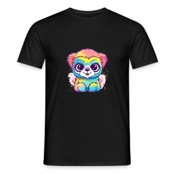 Süßer Anime -Stil Gibbon Kawaii - Männer T-Shirt - Schwarz - Vorne - AI Model Male 178 light (178cm)