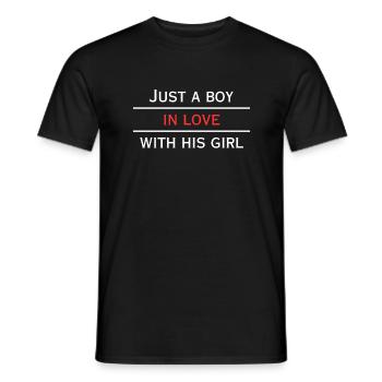 Nur ein Junge, der in sein Mädchen verliebt ist - Männer T-Shirt - Schwarz - Vorne - AI Model Male 178 light (178cm)