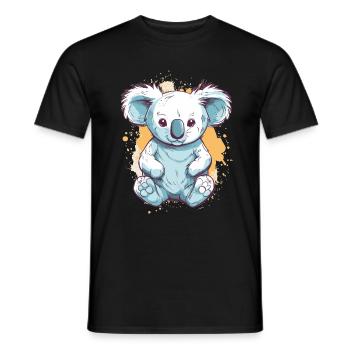 Mignon Anime Style Koala Kawaii - T-shirt homme - noir - Devant - AI Model Male 178 light (178cm)