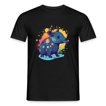 Süßer Anime -Stil Malayan Kawaii - Männer T-Shirt - Schwarz - Vorne - AI Model Male 178 light (178cm)