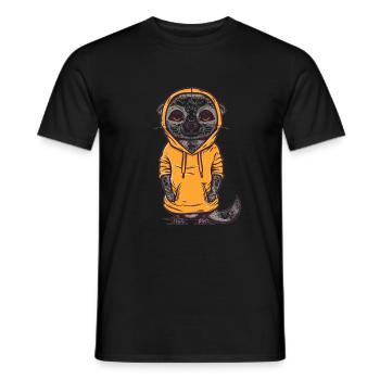 Süßer Anime -Stil Meerkat Kawaii - Männer T-Shirt - Schwarz - Vorne - AI Model Male 178 light (178cm)