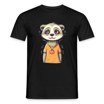 Süßer Anime -Stil Meerkat Kawaii - Männer T-Shirt - Schwarz - Vorne - AI Model Male 178 light (178cm)