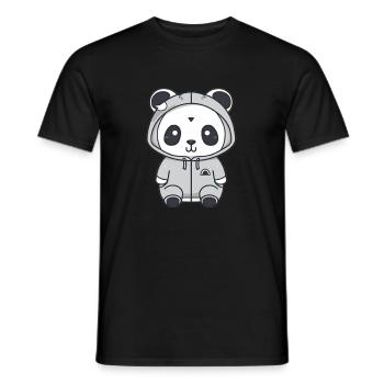 Cute Anime Style Panda Kawaii - Men's T-Shirt - black - Front - AI Model Male 178 light (178cm)