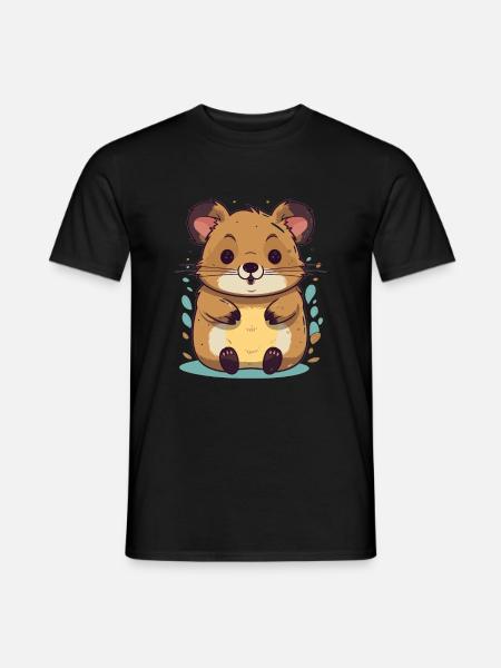 Cute anime style quokka kawaii - Men's T-Shirt - black