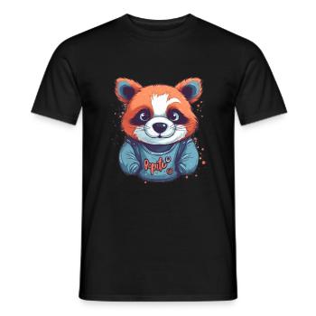 Süßer Anime -Stil Red Panda Kawaii - Männer T-Shirt - Schwarz - Vorne - AI Model Male 178 light (178cm)