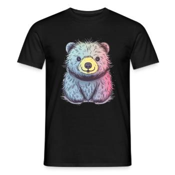 Süßer Anime -Stil Faultier Bär Kawaii - Männer T-Shirt - Schwarz - Vorne - AI Model Male 178 light (178cm)