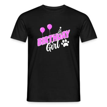 Chiens Anniversaire Joyeux Anniversaire Fille Chien Rose - T-shirt homme - noir - Devant - AI Model Male 178 light (178cm)