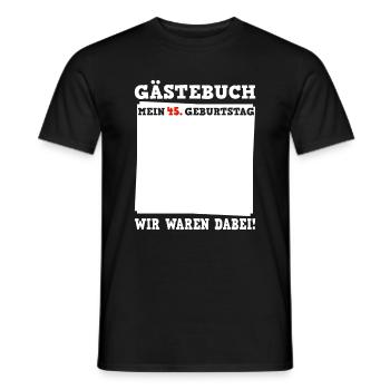 Livre d’or du 45e anniversaire pour de beaux souvenirs - T-shirt homme - noir - Devant - AI Model Male 178 light (178cm)