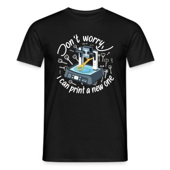 Ne vous inquiétez pas, je peux le réimprimer en impression 3D - T-shirt homme - noir - Devant - AI Model Male 178 light (178cm)