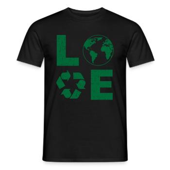 Earth Day – Love Recycle World Eco-friendly - Männer T-Shirt - Schwarz - Vorne - AI Model Male 178 light (178cm)