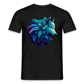 Wolf Standing Majestic In A - Men's T-Shirt - black - Front - AI Model Male 178 light (178cm)
