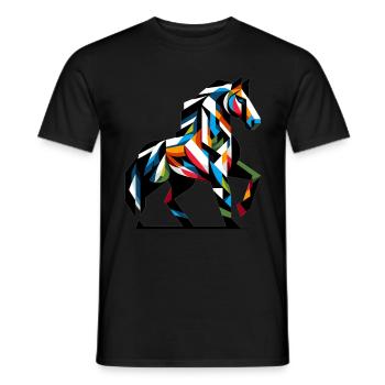 Cubist Horse To Animal Horse - Men's T-Shirt - black - Front - AI Model Male 178 light (178cm)