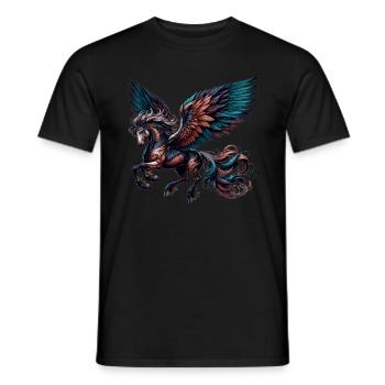 Mythical Horse with Wings An Animal Horse - Men's T-Shirt - black - Front - AI Model Male 178 light (178cm)