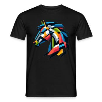 Abstract horse horse - Men's T-Shirt - black - Front - AI Model Male 178 light (178cm)