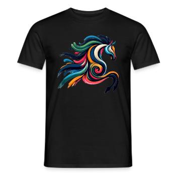 Abstract horse horse - Men's T-Shirt - black - Front - AI Model Male 178 light (178cm)