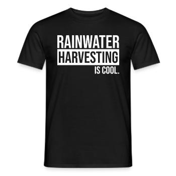 La récupération de l’eau de pluie est fraîche - T-shirt homme - noir - Devant - AI Model Male 178 light (178cm)