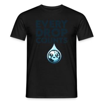 Chaque goutte compte Récolte d’eau de pluie - T-shirt homme - noir - Devant - AI Model Male 178 light (178cm)