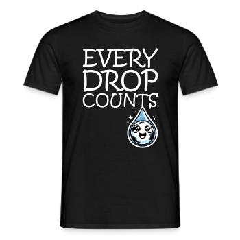 Chaque goutte compte Récolte d’eau de pluie - T-shirt homme - noir - Devant - AI Model Male 178 light (178cm)