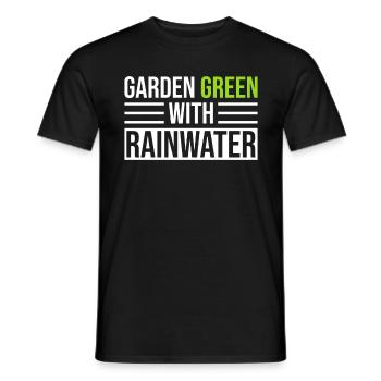 Garden greenery with rainwater rainwater harvesting - Men's T-Shirt - black - Front - AI Model Male 178 light (178cm)
