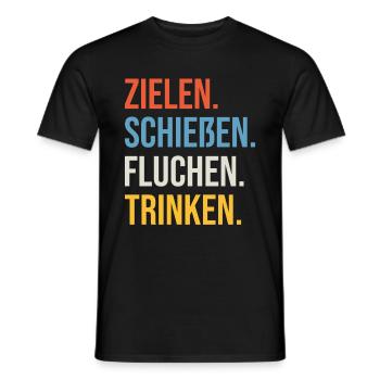 Fußball Zielen Schießen Fluchen Trinken Saufen - Männer T-Shirt - Schwarz - Vorne - AI Model Male 178 light (178cm)