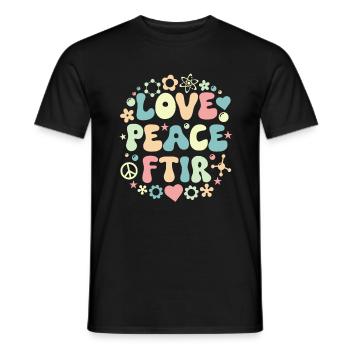 FTIR Love Fourier Spectroscopy Retro Vintage - Men's T-Shirt - black - Front - AI Model Male 178 light (178cm)
