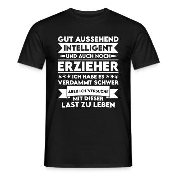 Good-looking, intelligent and educator - Men's T-Shirt - black - Front - AI Model Male 178 light (178cm)