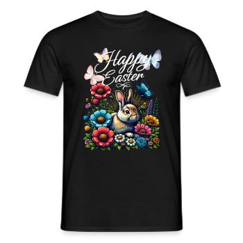 Happy Easter Frohe Ostern Osterfest Osterhase - Männer T-Shirt - Schwarz - Vorne - AI Model Male 178 light (178cm)