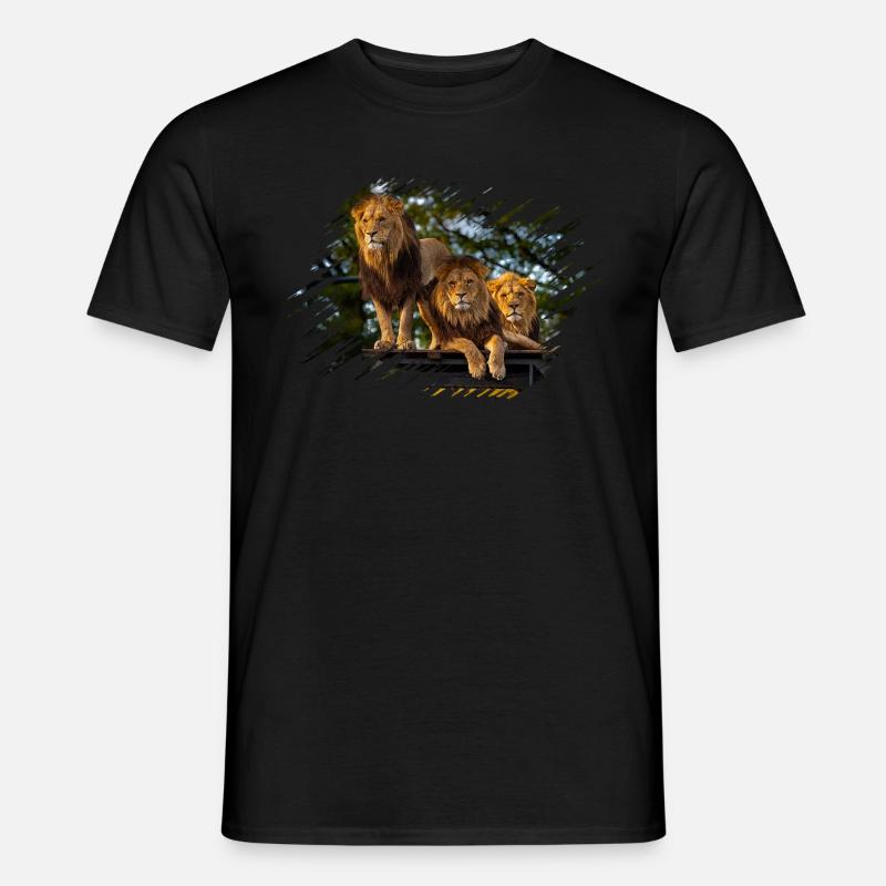 löwen - Männer T-Shirt - Schwarz