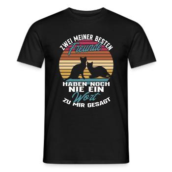 Katzen Beste Freunde Spruch Geschenkidee - Männer T-Shirt - Schwarz - Vorne - AI Model Male 178 light (178cm)