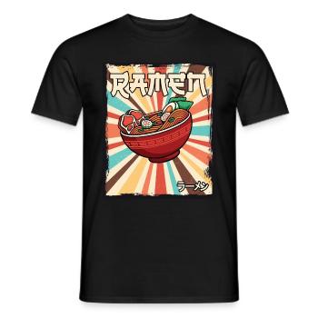 Soupe de nouilles ramen japonaise | Chemise - T-shirt homme - noir - Devant - AI Model Male 178 light (178cm)