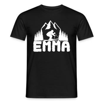 Skieur Prénom Emma Nom Skieur - T-shirt homme - noir - Devant - AI Model Male 178 light (178cm)