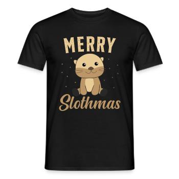 Sloth Christmas Christmas Gift - Men's T-Shirt - black - Front - AI Model Male 178 light (178cm)