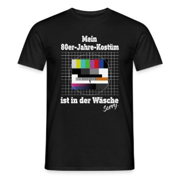 Testbild 80er Jahre Kostüm Ist In Der Wäsche Retro - Männer T-Shirt - Schwarz - Vorne - AI Model Male 178 light (178cm)