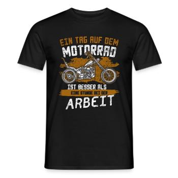 Ein Tag auf dem Motorrad. Biker Design. - Männer T-Shirt - Schwarz - Vorne - AI Model Male 178 light (178cm)
