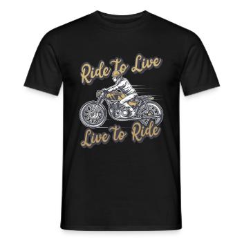 Motorcycling is life - Men's T-Shirt - black - Front - AI Model Male 178 light (178cm)