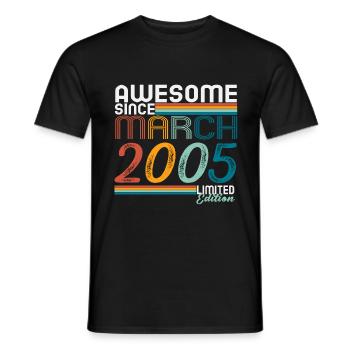 March 2005 Vintage Retro Birthday - Men's T-Shirt - black - Front - AI Model Male 178 light (178cm)