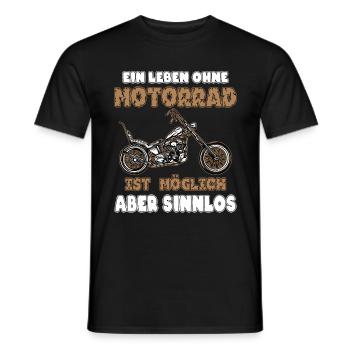 Leben ohne Motorrad ist möglich - Männer T-Shirt - Schwarz - Vorne - AI Model Male 178 light (178cm)