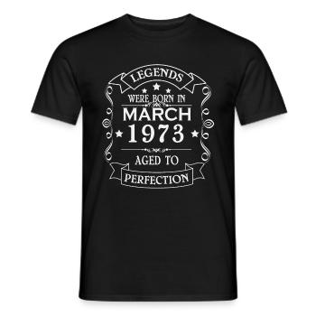 Légende depuis mars 1973 - T-shirt homme - noir - Devant - AI Model Male 178 light (178cm)