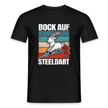 BOCK AUF STEELDART SPRUCH DARTSPIELER DARTS - Männer T-Shirt - Schwarz - Vorne - AI Model Male 178 light (178cm)