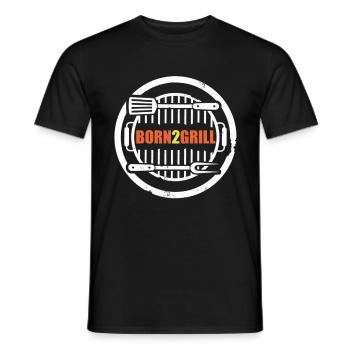 Born To Grill born 2 grill Grillprofi Grillmeister - Männer T-Shirt - Schwarz - Vorne - AI Model Male 178 light (178cm)