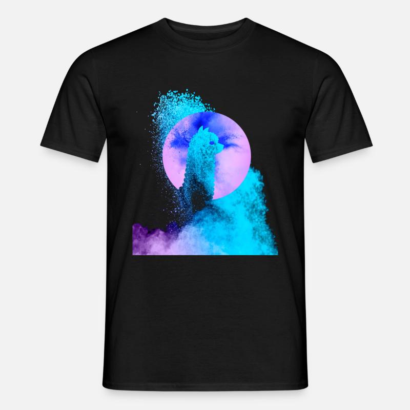 Abstract Alpaca - Männer T-Shirt - Schwarz