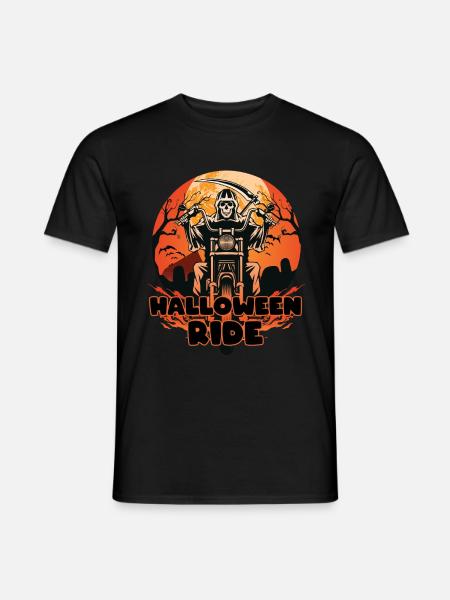 Halloween ride. Motorrad fahren an Halloween. - Männer T-Shirt - Schwarz
