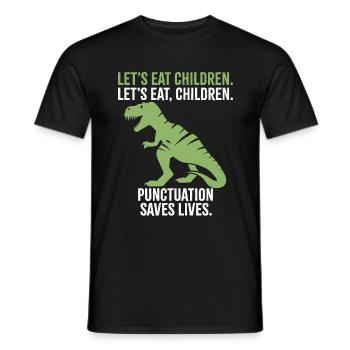 Lasst uns Kinder essen - Männer T-Shirt - Schwarz - Vorne - AI Model Male 178 light (178cm)