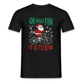 WEIHNACHTSMANN FAHRRAD LUSTIGES WEIHNACHTSGESCHENK - Männer T-Shirt - Schwarz - Vorne - AI Model Male 178 light (178cm)