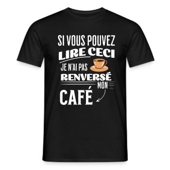 Humour Café Lecture - T-shirt homme - noir - Devant - AI Model Male 178 light (178cm)